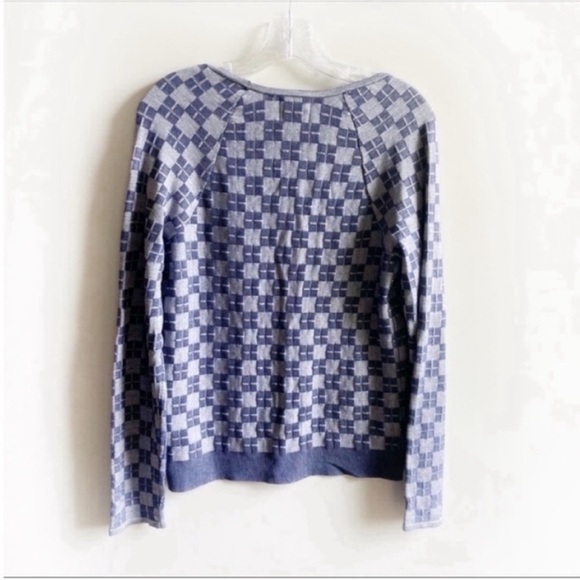 Anthropologie Monogram Checked In cardigan blue - Picture 9 of 9